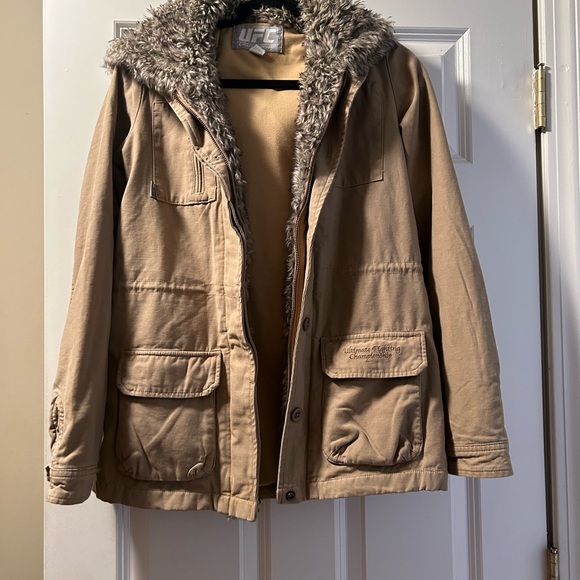 Tan Jacket with Faux Fur Collar - Picture 2 of 6